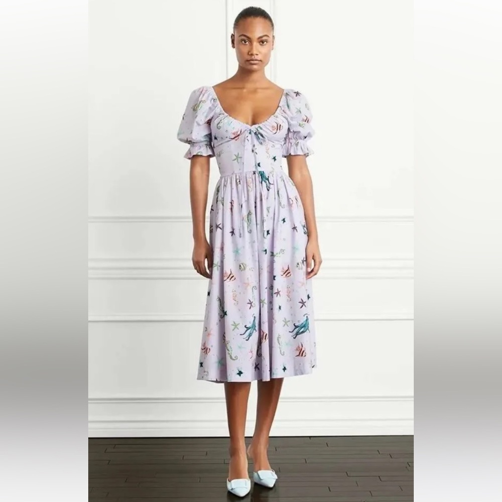 Hill House Home Ophelia Dress in XS in Sea Creatures pattern (NWT)